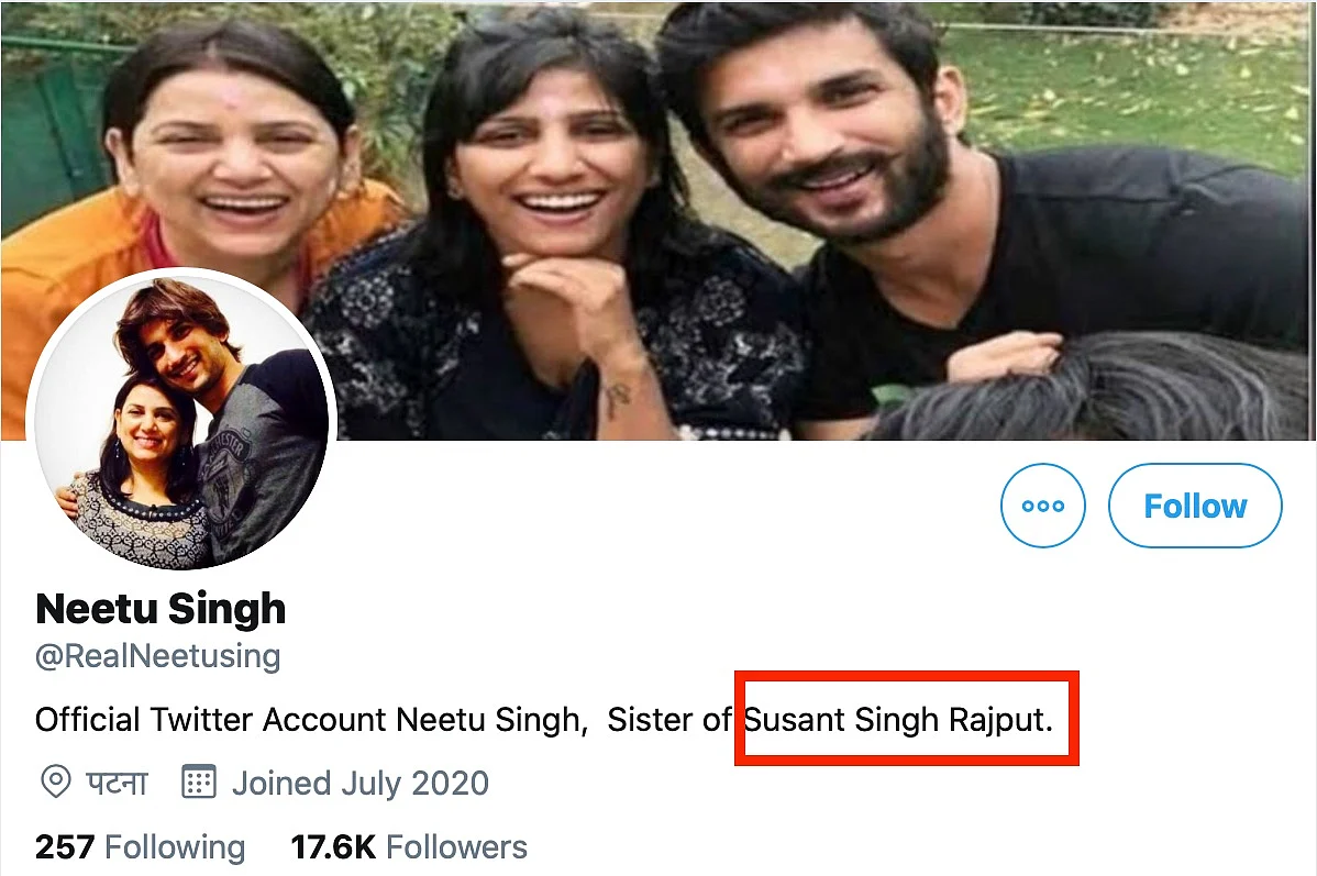Fake Twitter Handles of Sushant Singh’s Sister and Father Emerge