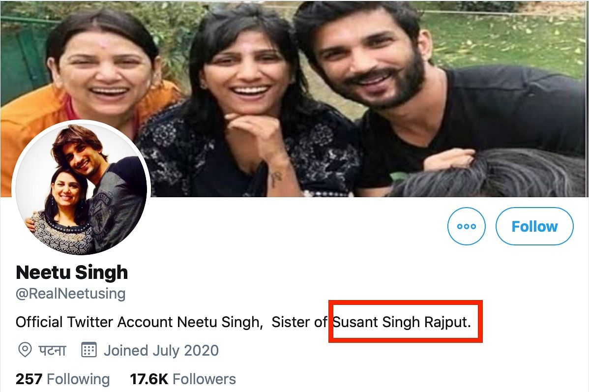 The account has put out misleading posts demanding Justice for Sushant Singh Rajput.