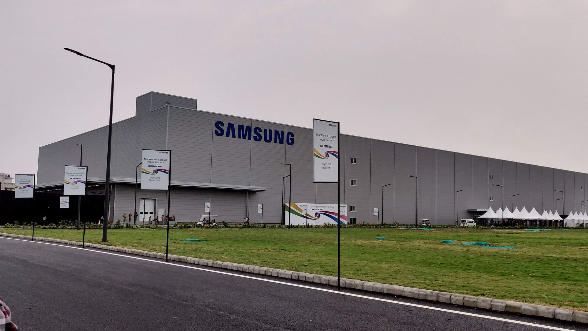 The new Samsung factory in Greater Noida is spread across 35 acres.