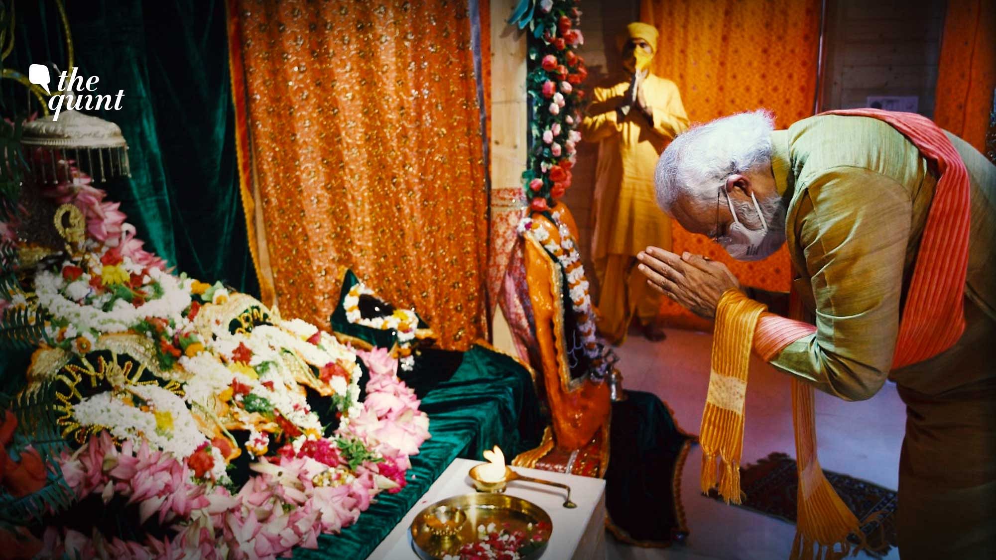 Image of PM Modi at the Ram Janmabhoomi in Ayodhya, on Wednesday, 5 August 2020, used for representational purposes.