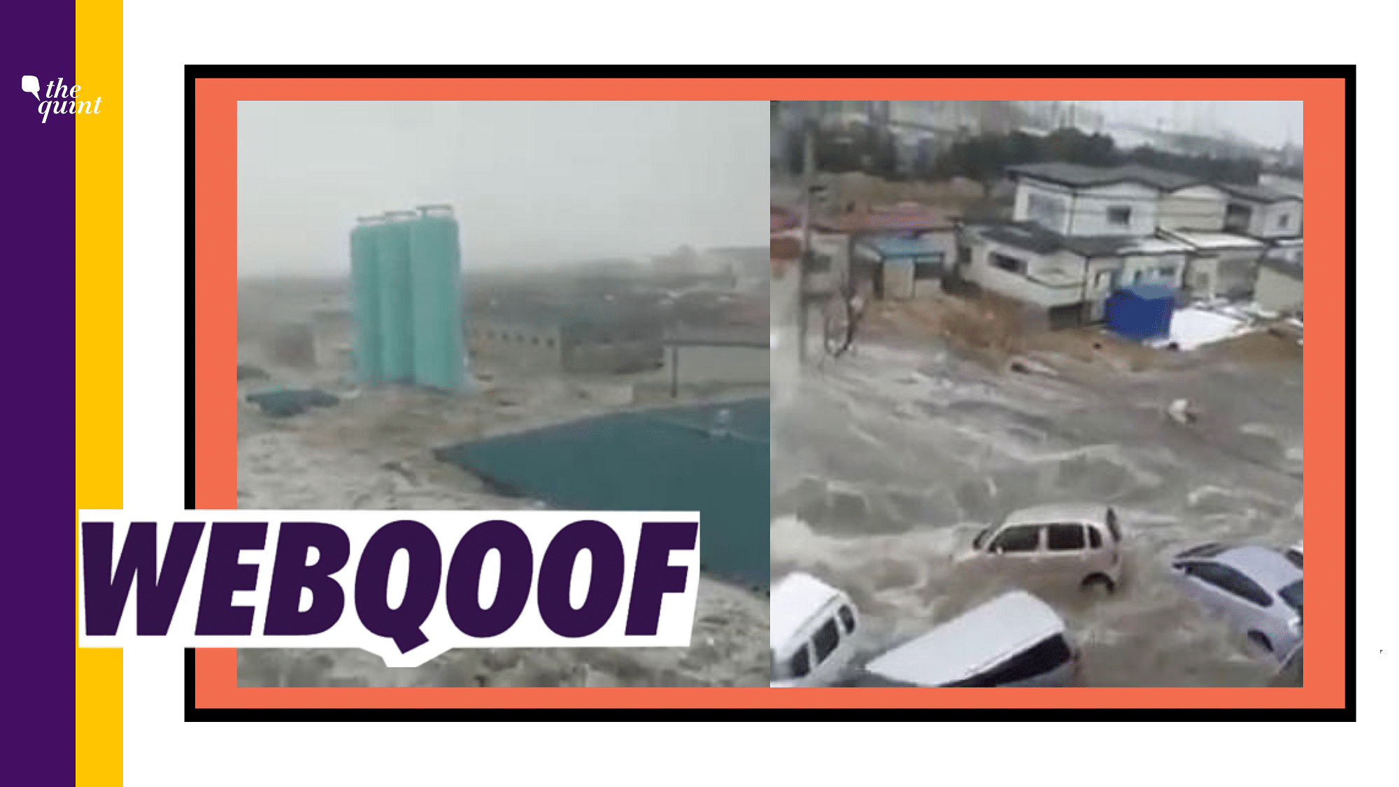 A viral video of cars being washed away by a huge wave of water is being shared as the recent floods in China. 