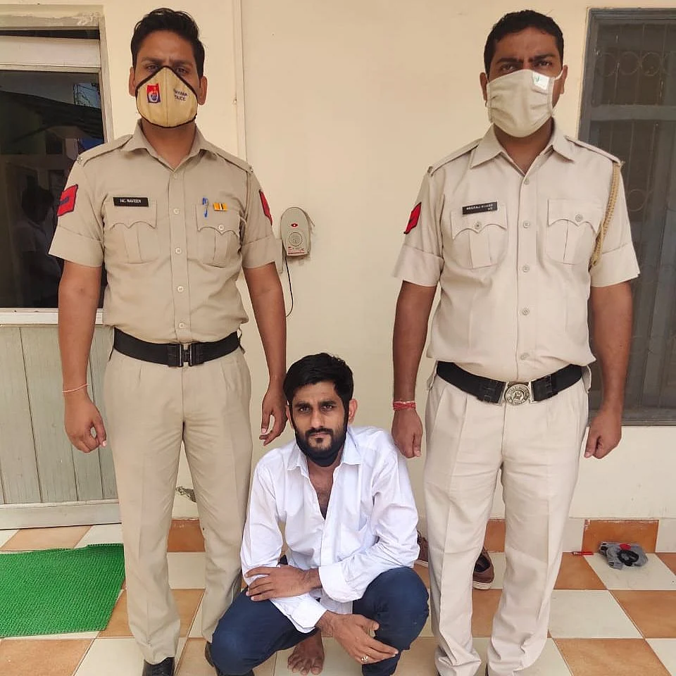 Accused Pradeep arrested in connection with the Gurugram incident.