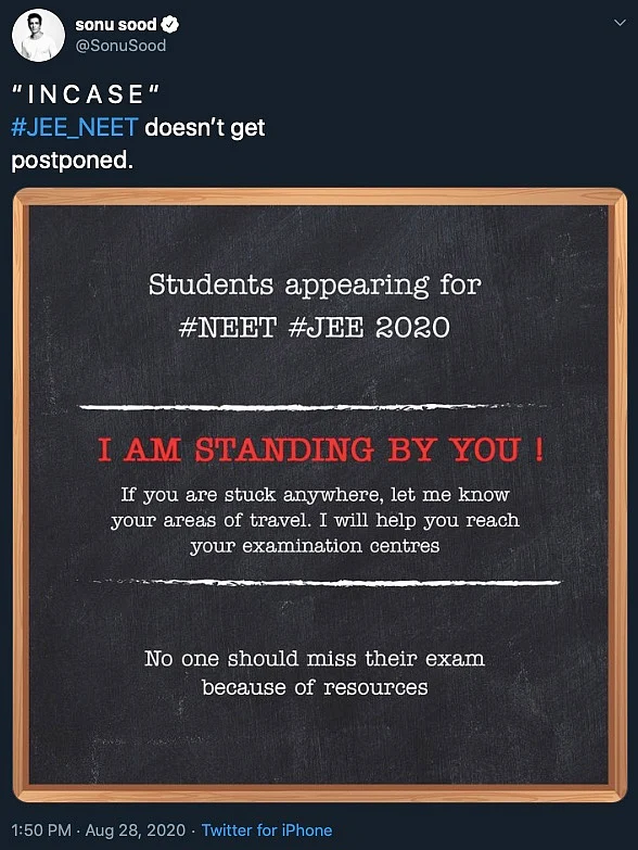 Tweet by Sonu Sood