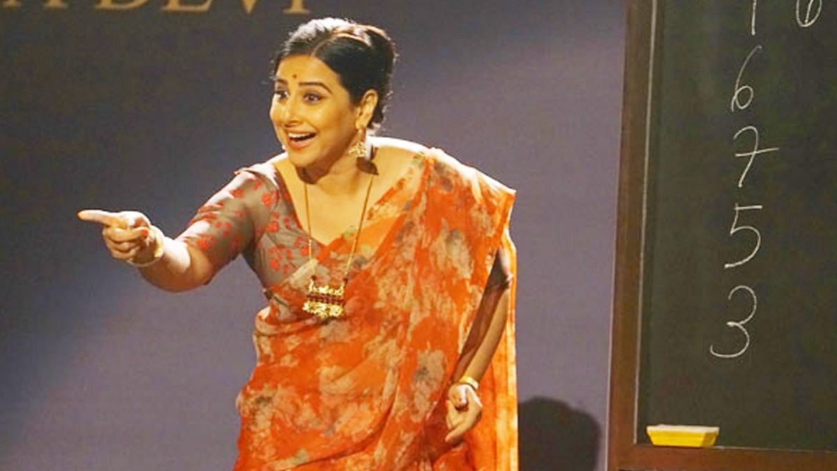 Vidya Balan in and as Shakuntala Devi.