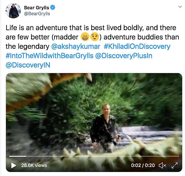 Akshay Shares Poster of 'Into The Wild With Bear Grylls' Episode