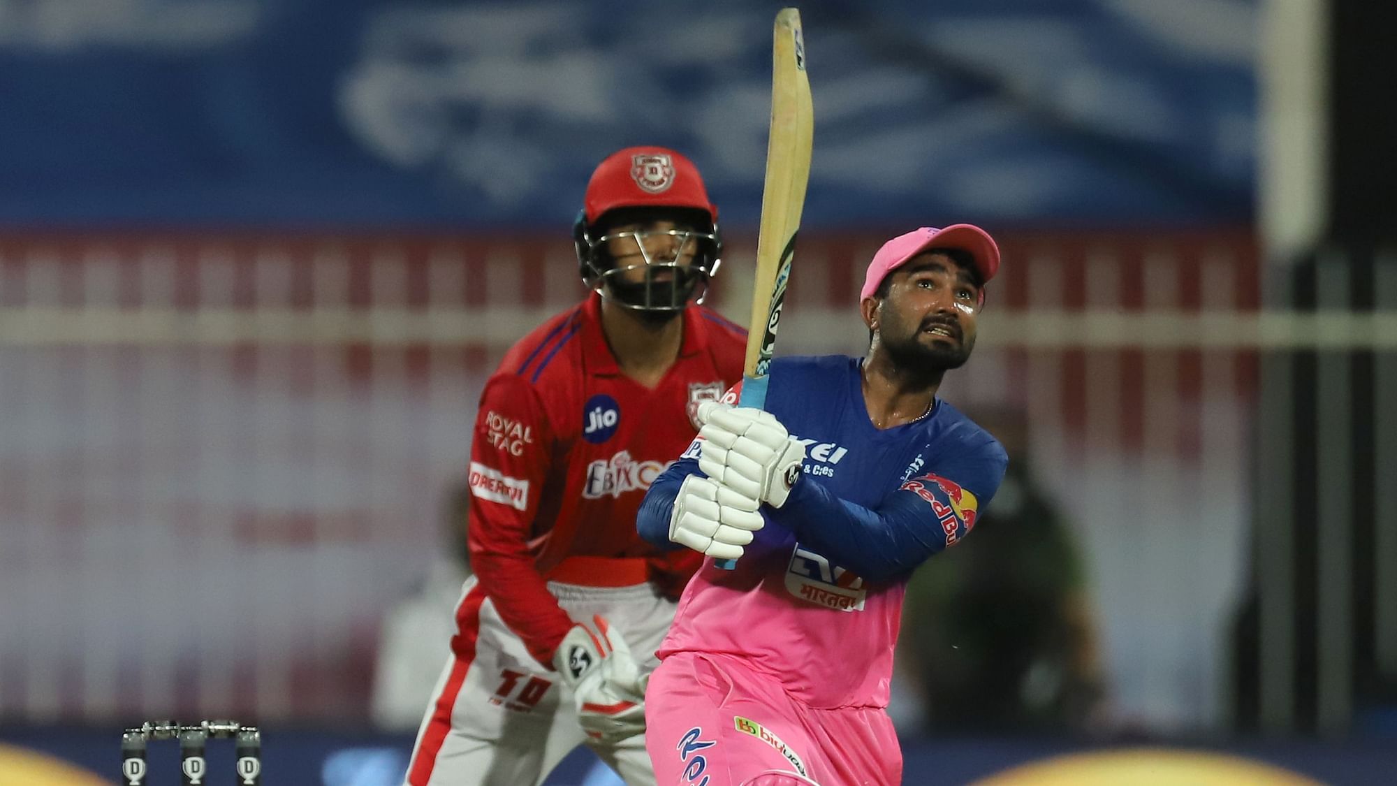 Rajasthan Royals’ Rahul Tewatia hit 5 sixes in an over off Kings XI Punjab’s Sheldon Cottrell.