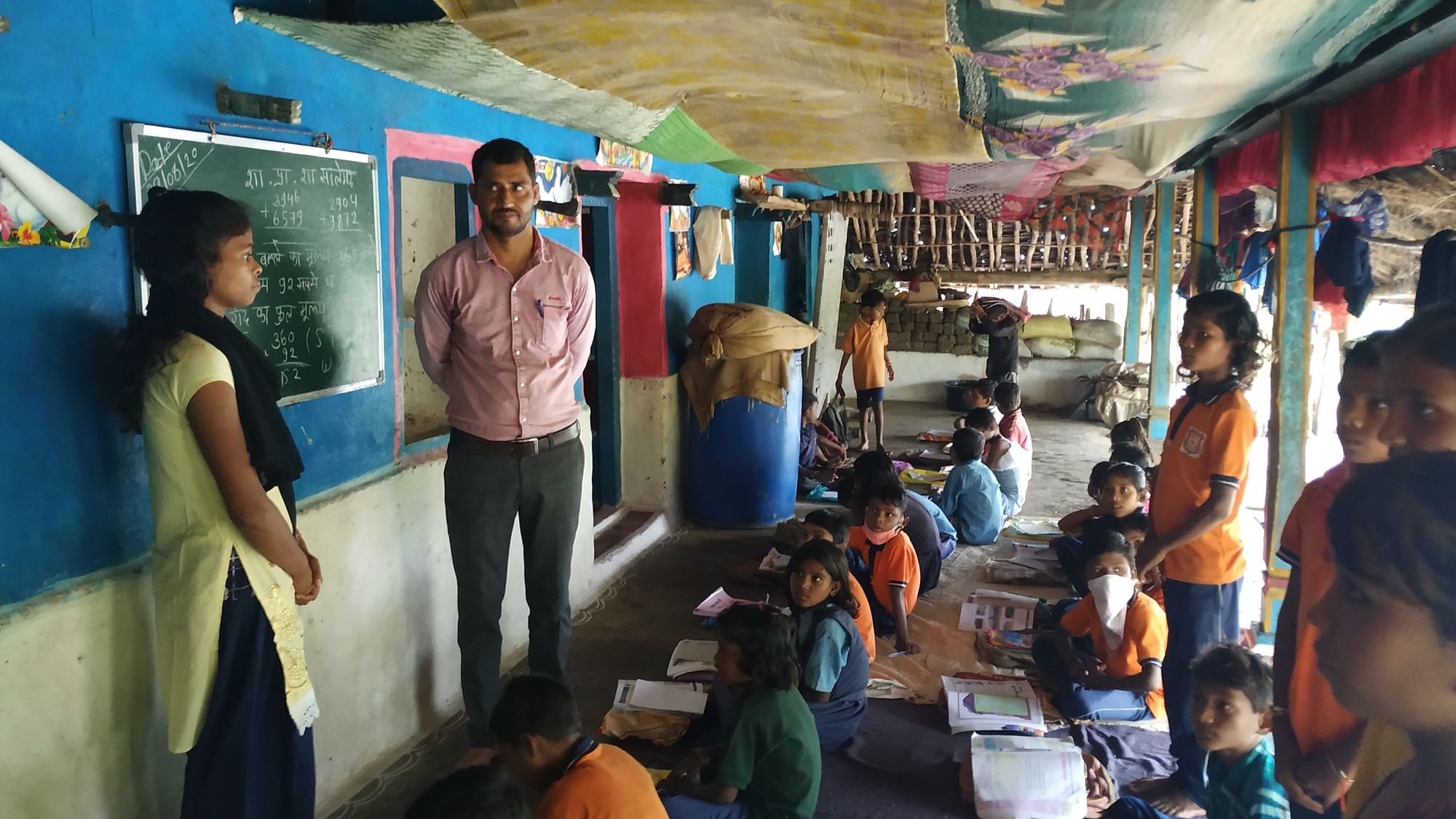 Neeraj Saxena, an assistant school teacher, teaches more than 100 tribal students in Raisen district of MP.