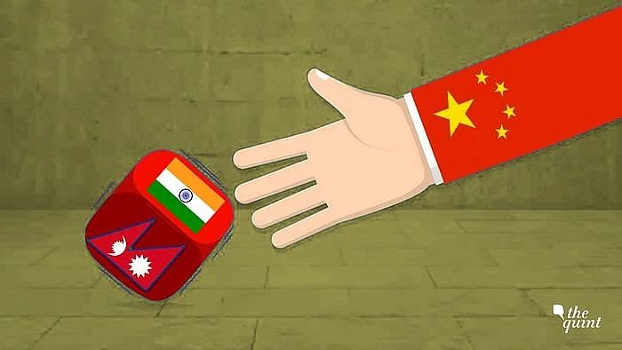 Illustrated images of flags of China, India and Nepal, used for representational purposes.
