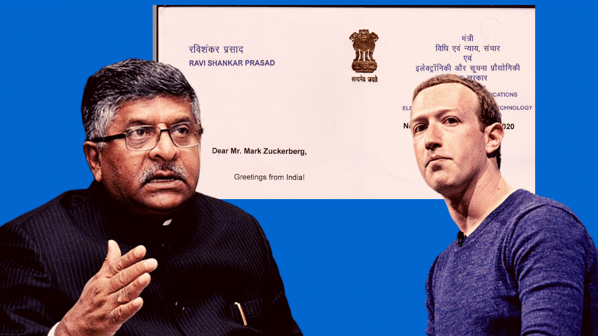 Union Electronics &amp; IT Minister wrote a letter to Facebook CEO Mark Zuckerberg on 1 September accusing the company of ani right-of-centre political bias.&nbsp;