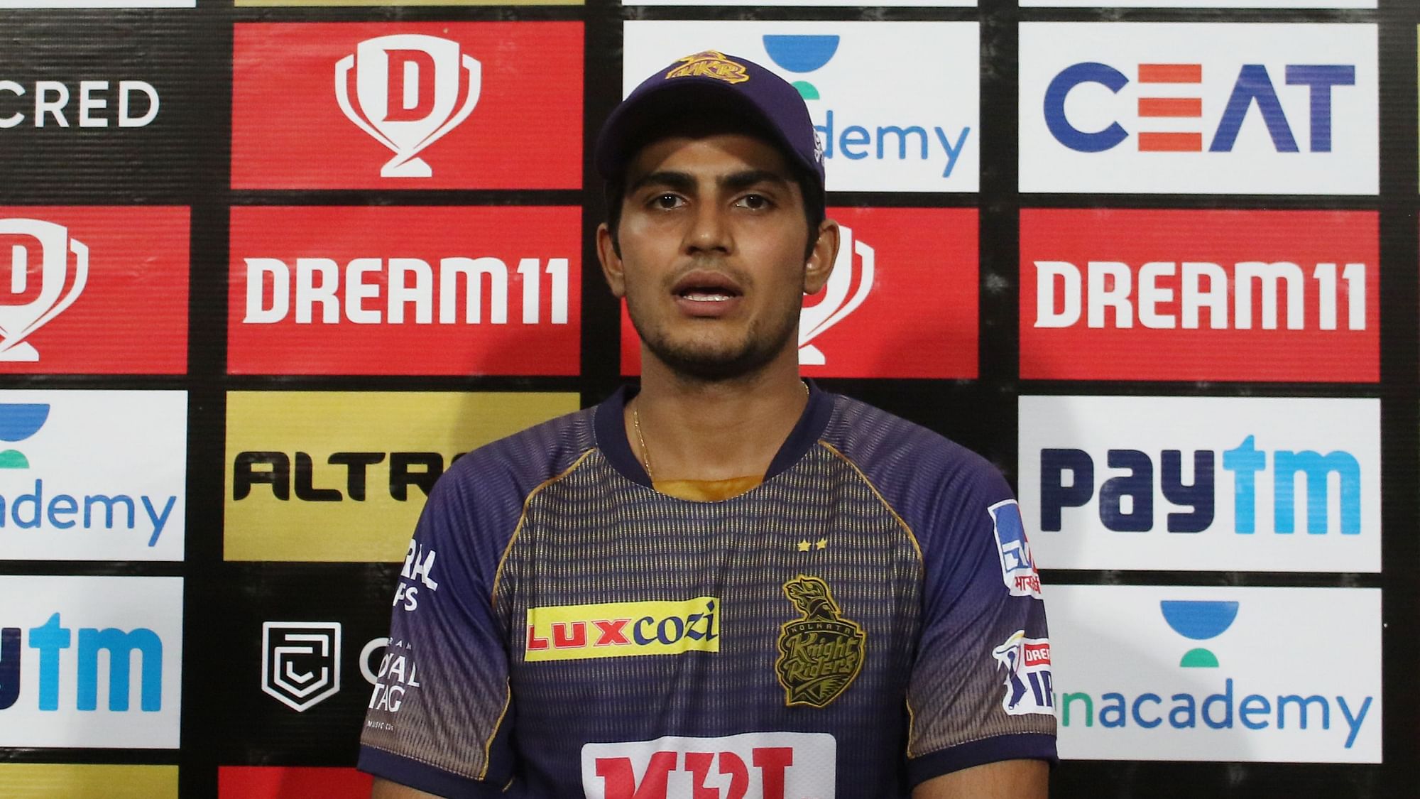 Opener and Man of the Match Shubman Gill speaks at a press conference after KKR’s win over Sunrisers Hyderabad.&nbsp;
