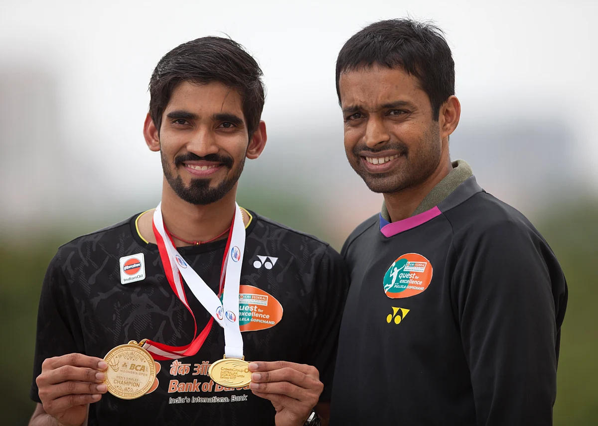 Kidambi Srikanth with his coach Pullela Gopichand.