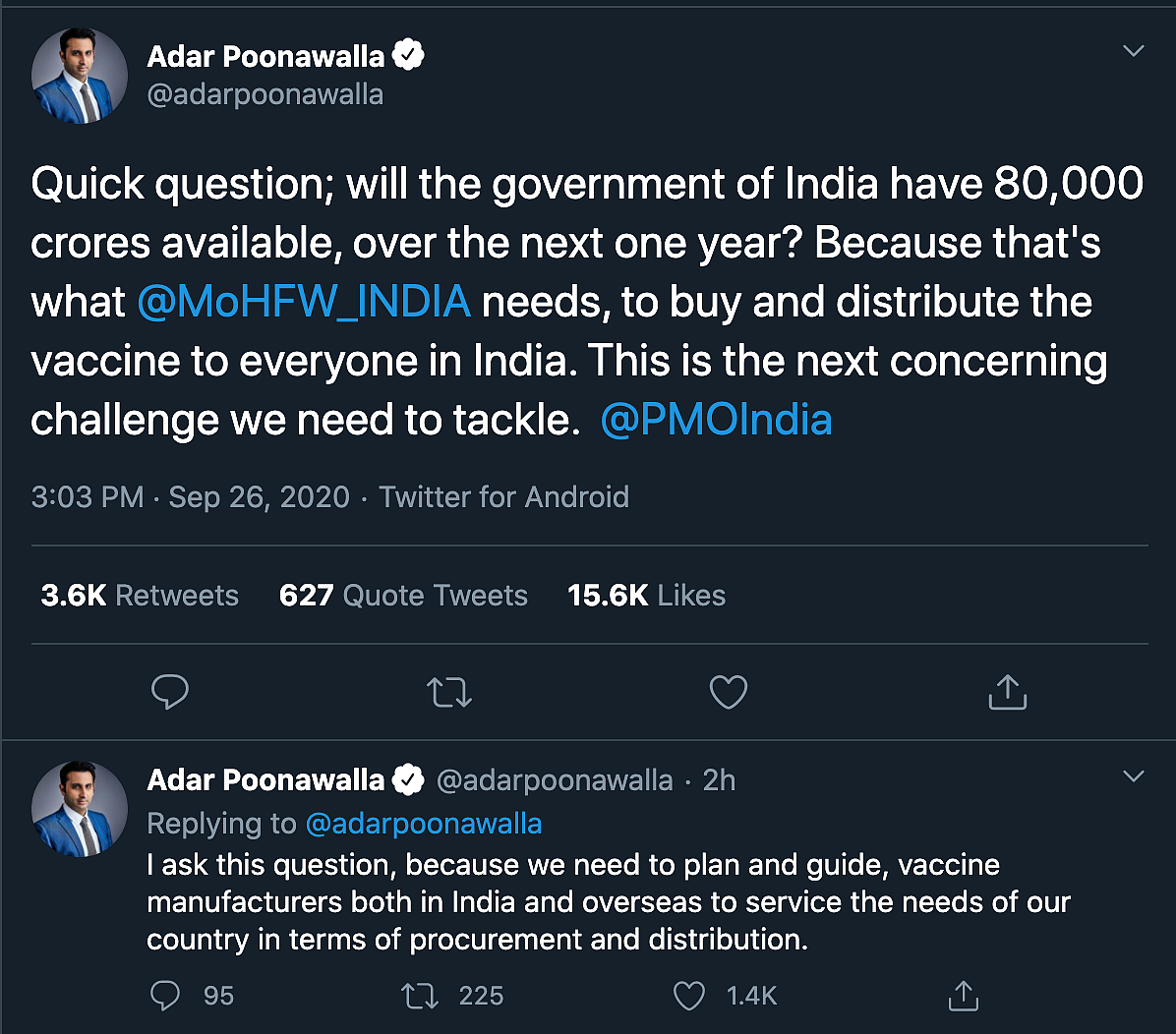 ‘Does Govt Have Rs 80,000 Cr?’: Serum CEO on COVID-19 Vaccine