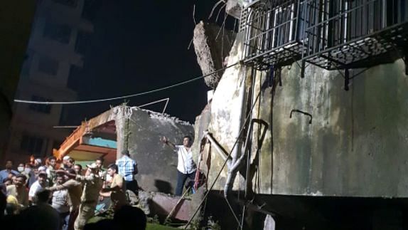 The 3-storey building collapsed in Patel Compound area of Bhiwandi, Thane, in the wee hours of Monday.
