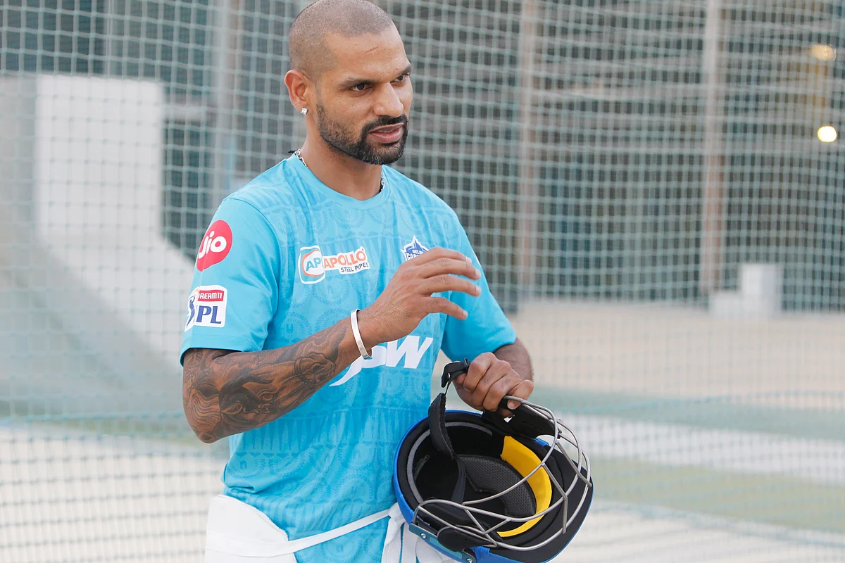 Shikhar Dhawan during a practice session ahead of the IPL 13.