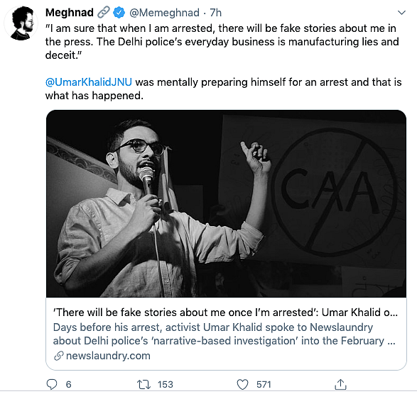#StandWithUmar: Solidarity Pours in for Khalid Post His Arrest