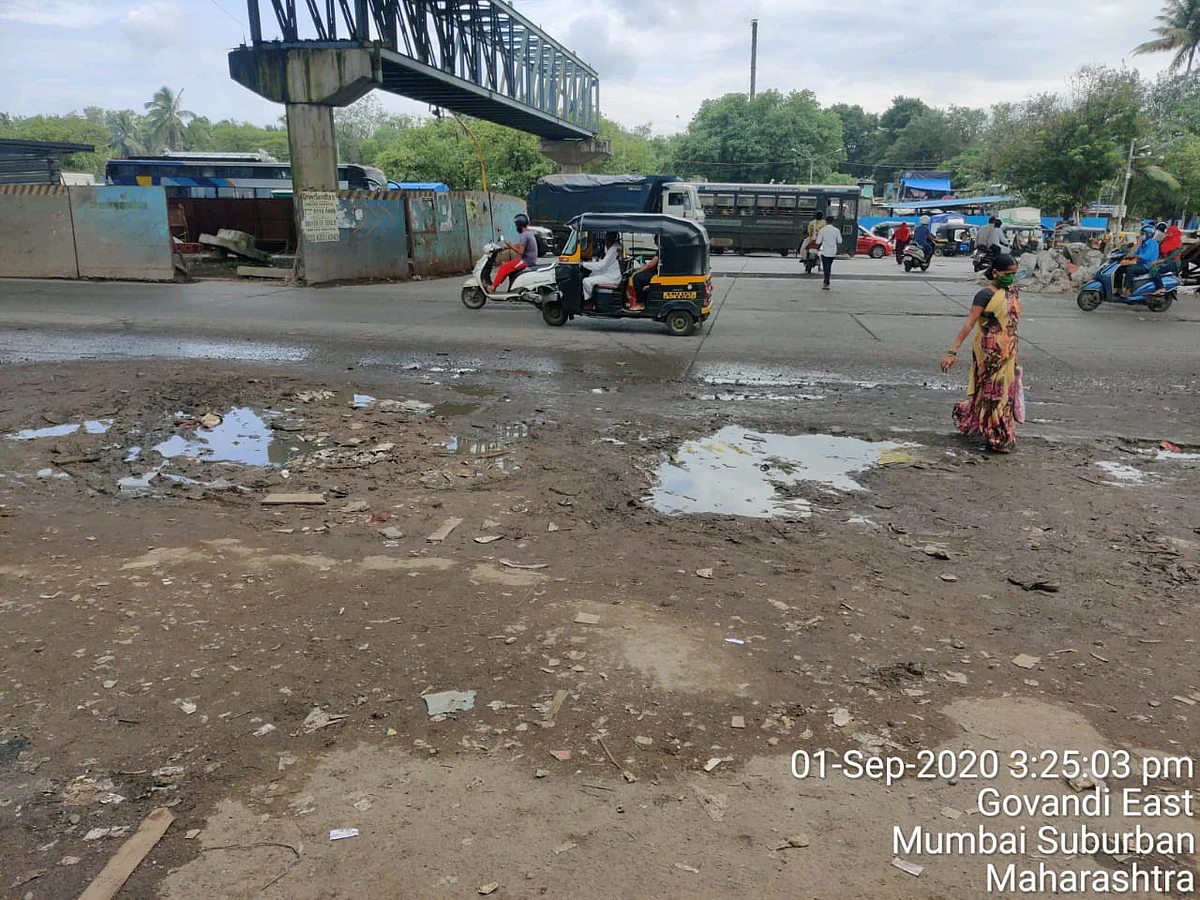 From small to big potholes in Govandi.