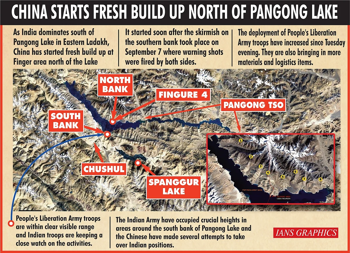 The Chinese continue to sit atop Finger 4 ridgeline. The north bank of the lake is divided into 8 fingers that are contested by both sides.