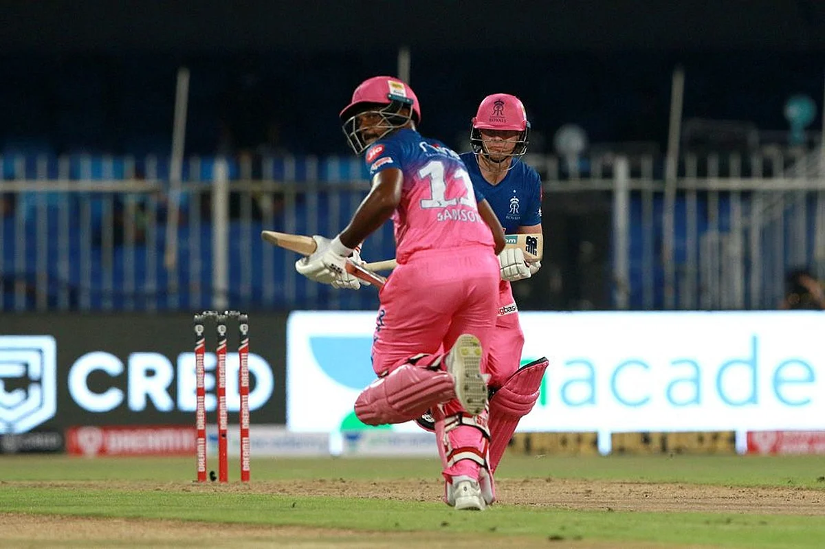 121-runs partnership between Steve Smith and Sanju Samson in just 56 balls was crucial to Rajasthan Royals amassing 216 runs in their first game