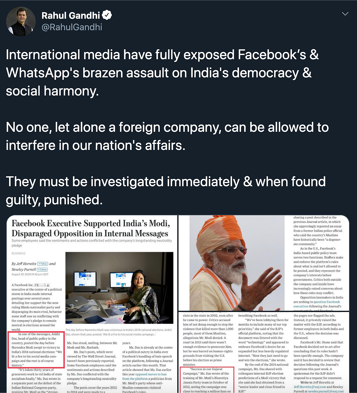 ‘Assault on Democracy Exposed’: Rahul Gandhi on Facebook-BJP Row