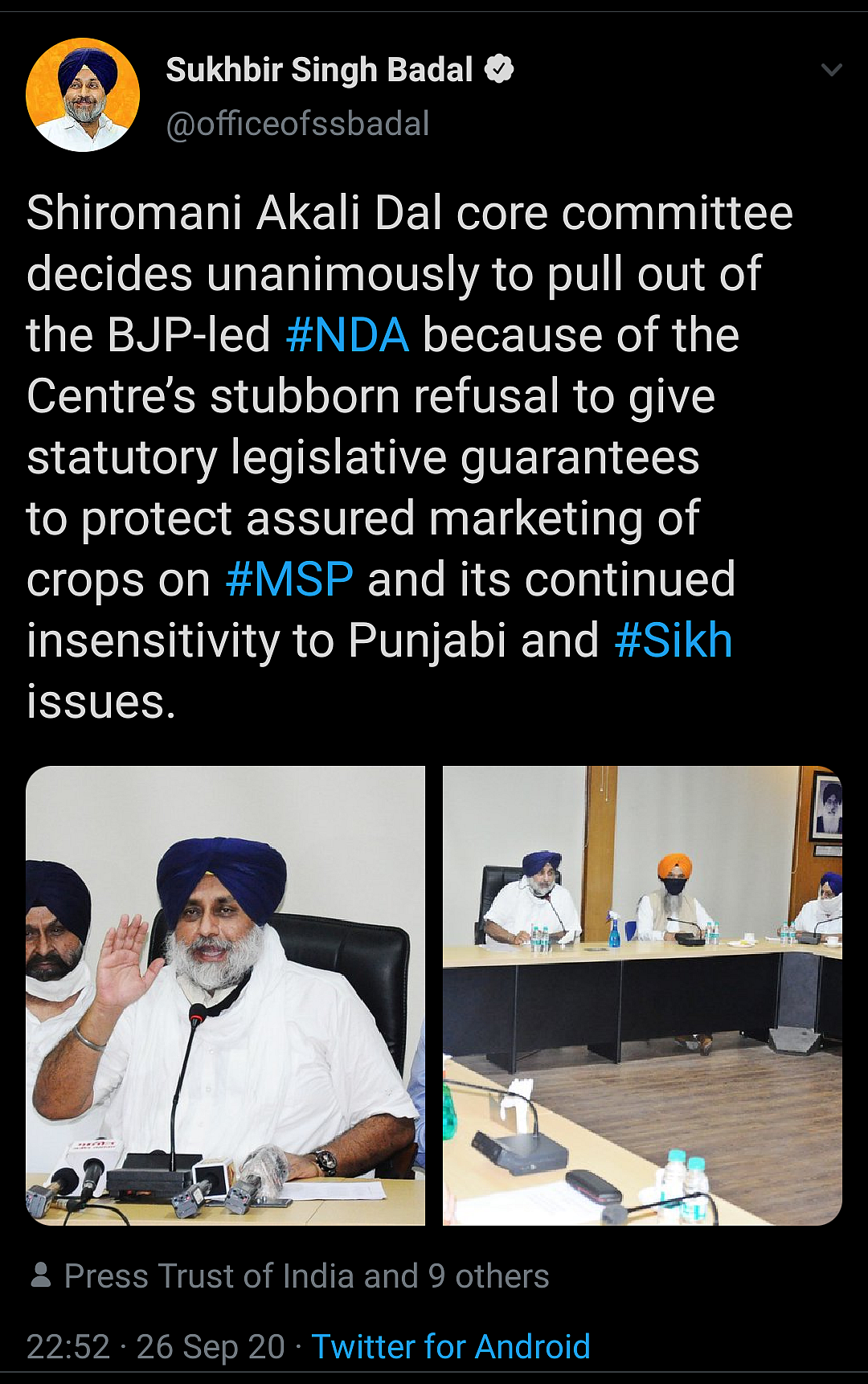 Why Did Akali Dal Finally Dump BJP? It’s Not Just About Farm Bills