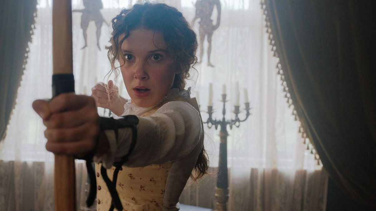 Millie Bobby Brown in a still from Enola Holmes.