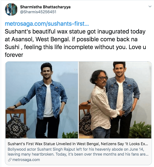 Fans were overjoyed to see a wax statue of Sushant Singh Rajput.