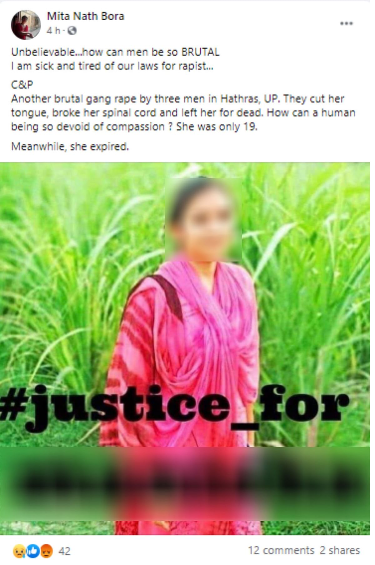 The brother of victim confirmed with The Quint that they do not know the girl in the viral image.