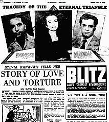 Blitz headline on the Nanavati case.