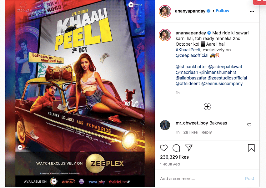 Starring Ishaan Khatter and Ananya Panday, Khaali Peeli is helmed by Maqbool Khan.