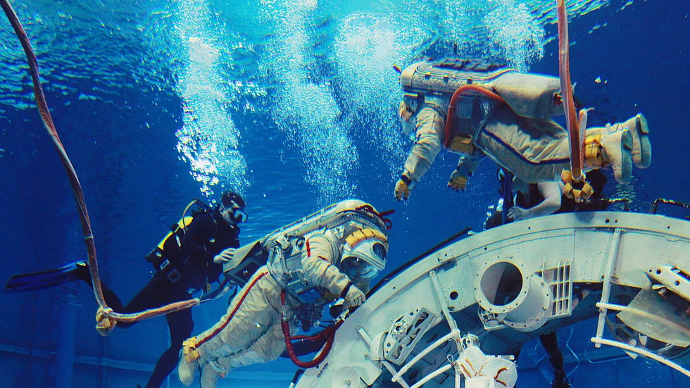Indian astronauts undergoing training in Russia. 