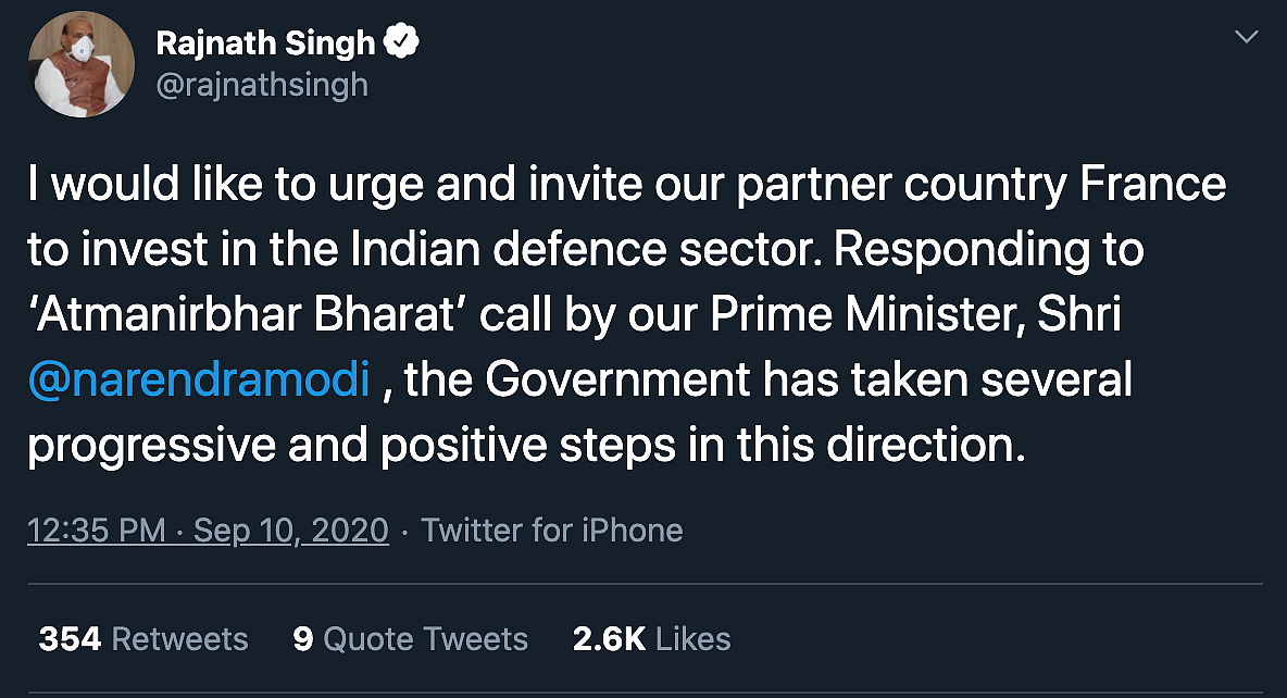 Rafale Induction Message to Those Challenging Sovereignty: Rajnath