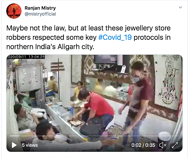 Robbers Sanitize Hands Before Looting Jewellery Store in UP