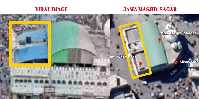 The image is actually of Jama Masjid located in Katra Bazaar in Madhya Pradesh’s Sagar city.