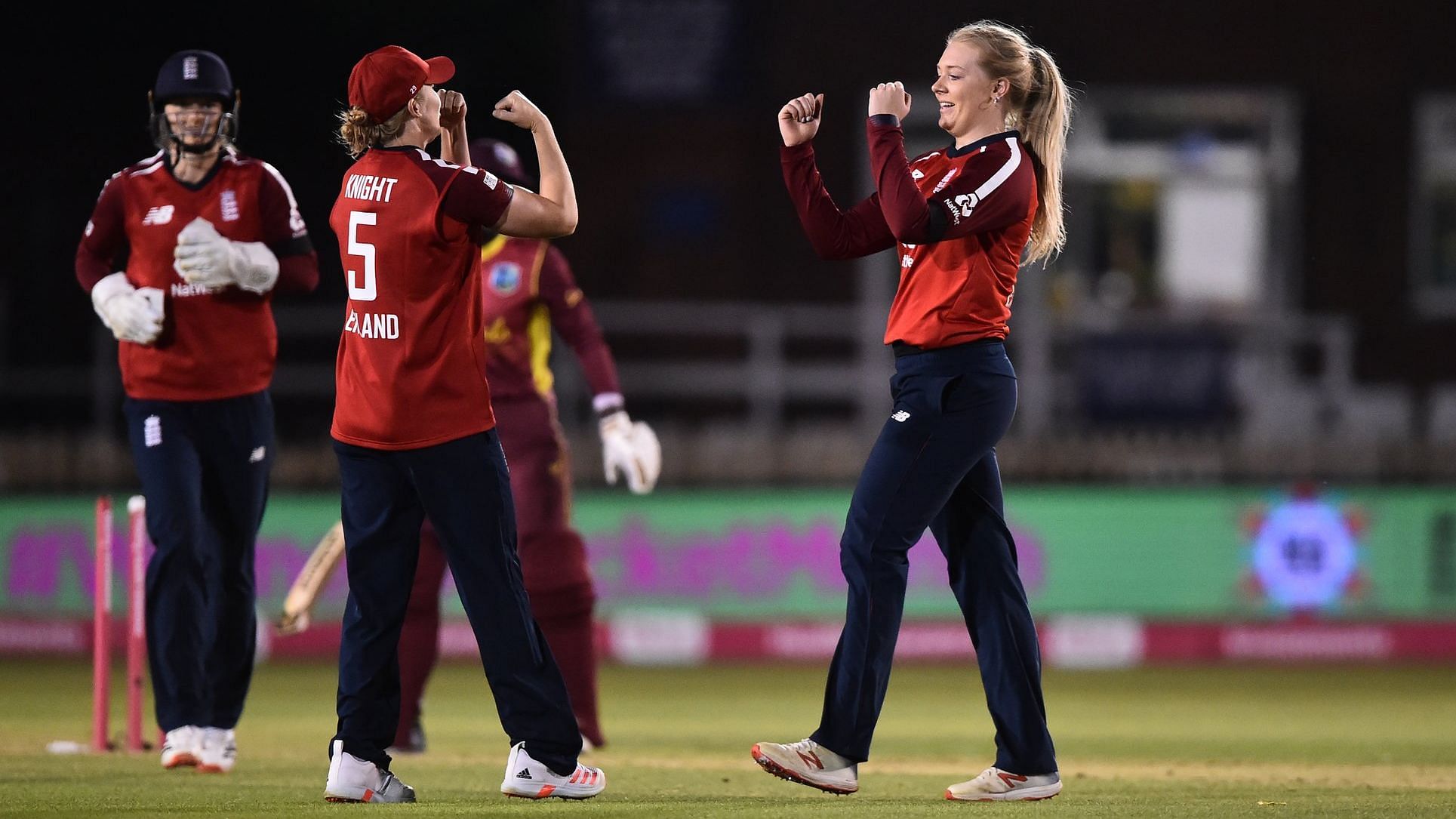 England’s leg-spinner Sarah Glenn was the Player of the Match, after she starred with both bat and ball to give England its second win in as many games.