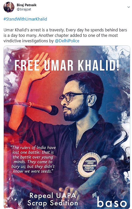 #StandWithUmar: Solidarity Pours in for Khalid Post His Arrest