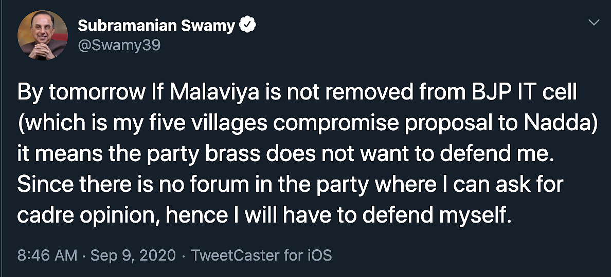 ‘Remove Amit Malviya By 10 Sep’: Subramanian Swamy Gives Ultimatum