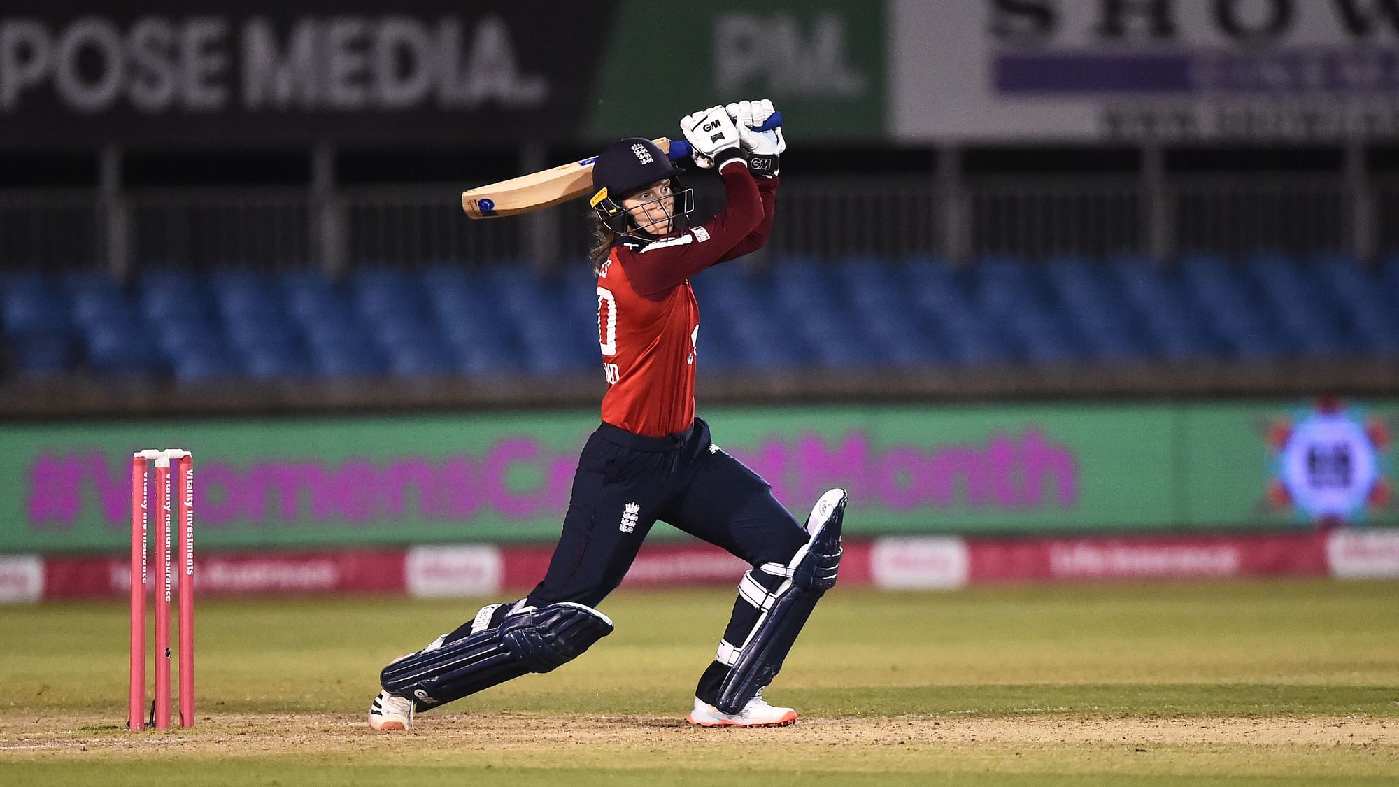 England’s Amy Jones came in in the ninth over and stayed till the last over, to take her side’s score to 166, amassing 55 runs off 37 balls.