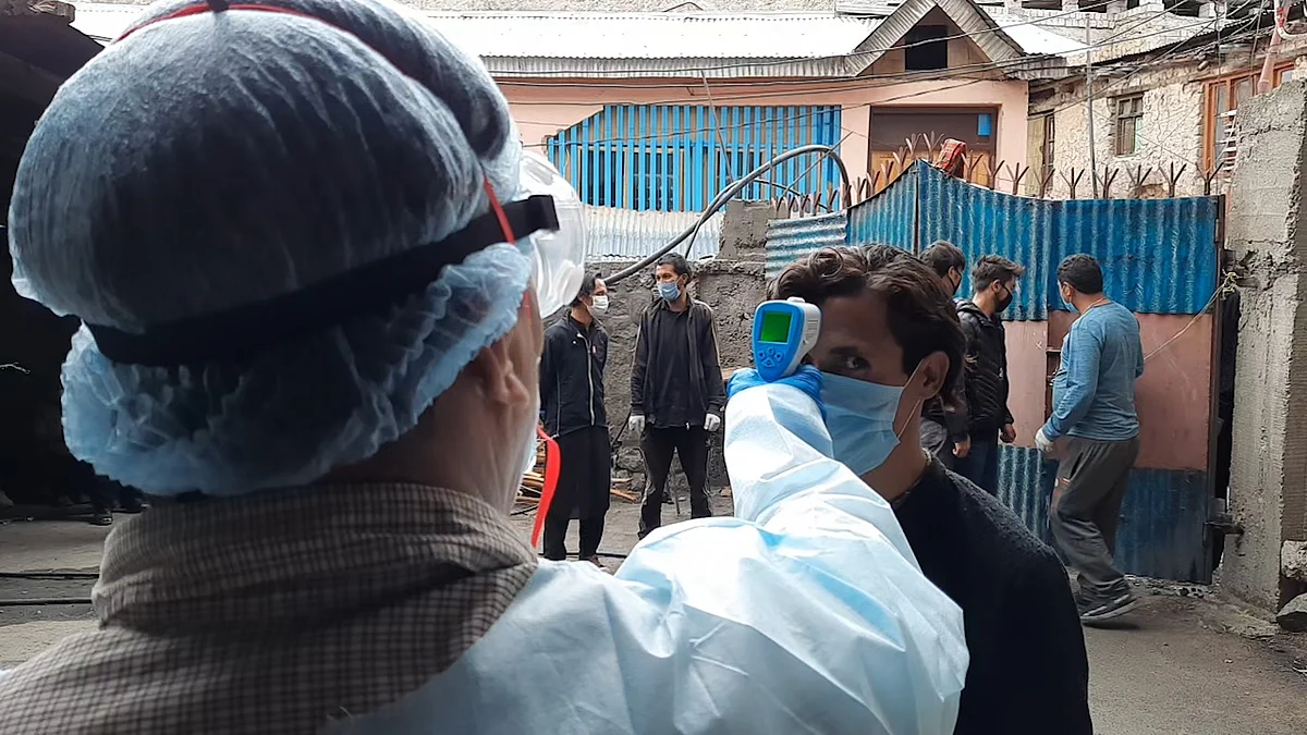 Temperature check before entering the congregation premises