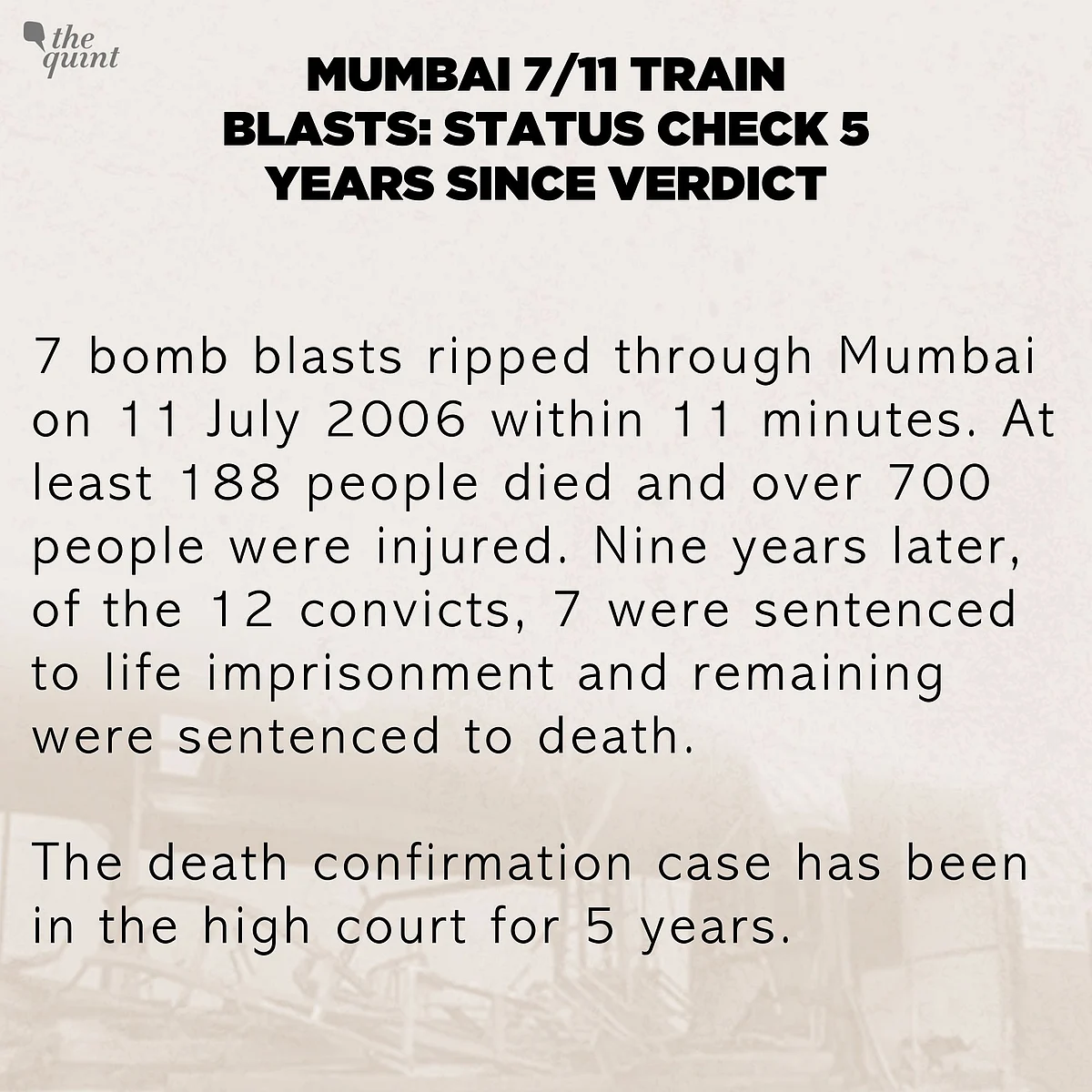 Mumbai 7/11 Train Blasts: Status Check, Five Years After Verdict