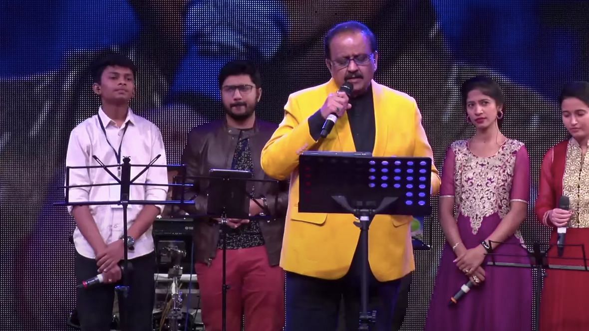 SP Balasubrahmanyam at a concert.