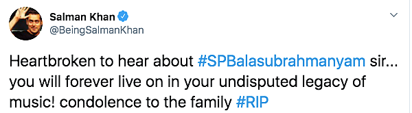 Rajinikanth, Salman, Others Mourn Demise of SP Balasubhramanyam