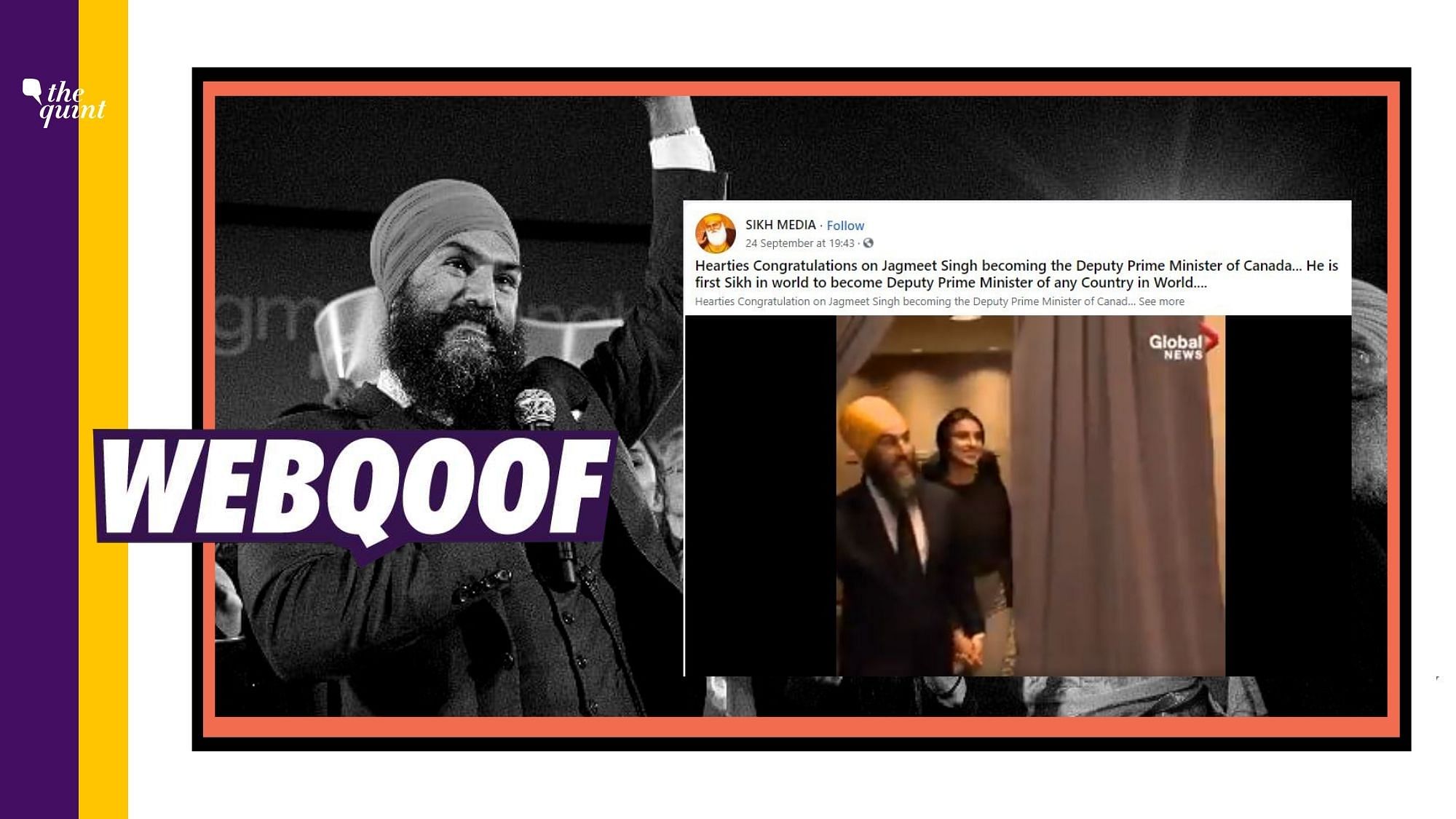 A viral set of videos and photos are being shared to claim that Jagmeet Singh has been appointed as the Deputy Prime Minister of Canada.