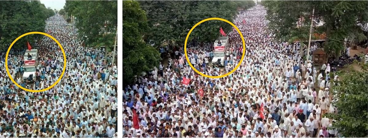 The images date back to 2017 and are from the farmers’ protests in Rajasthan’s Sikar district.