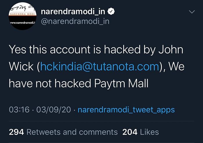 Twitter Account of PM Modi’s Website Hacked With Posts on Bitcoin