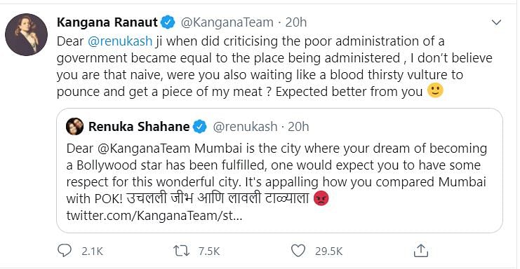The Shiv Sena and Kangana Ranaut engaged in a war of words over the latter’s ‘Mumbai PoK’ remark.