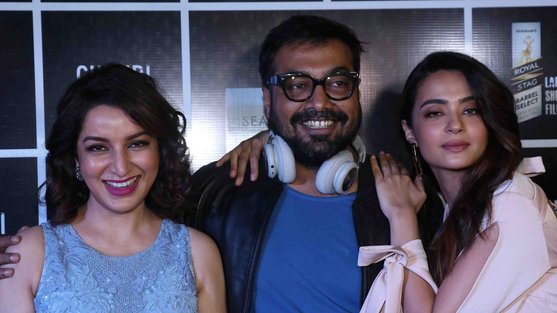 Tisca Chopra, Anurag Kashyap and Surveen Chawla at an event.