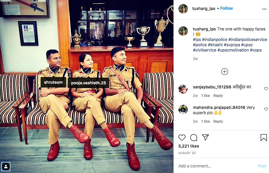 The post identified the people in the photo as: Shrut Kirti Somavanshi and Pooja Vashisth.