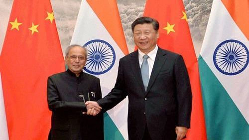 Former President of India Pranab Mukherjee and Chinese President Xi Jinping.