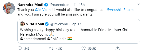 Wishes poured in for PM Modi on his 70th birthday.