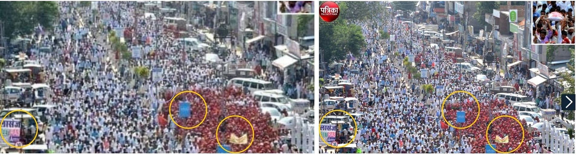 (A comparison between the viral image and the image shared by Rajasthan Patrika)